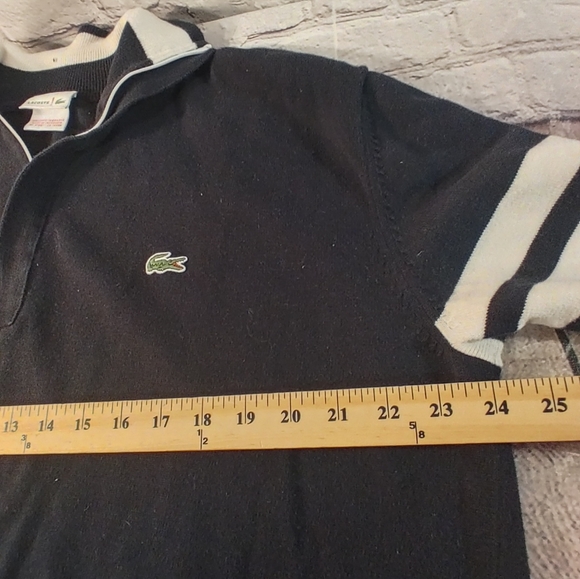 Lacoste L!VE Mens Black White Stripe Pullover Sweater 7 - Picture 8 of 16